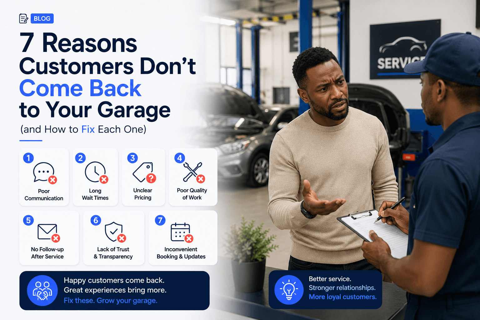 7 Reasons Customers Don't Come Back to Your Garage (and How to Fix Each One)